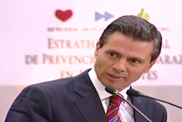 El presidente Enrique Peña Nieto en la presentación de la Estrategia Nacional de Prevención del Embarazo de Adolescentes.