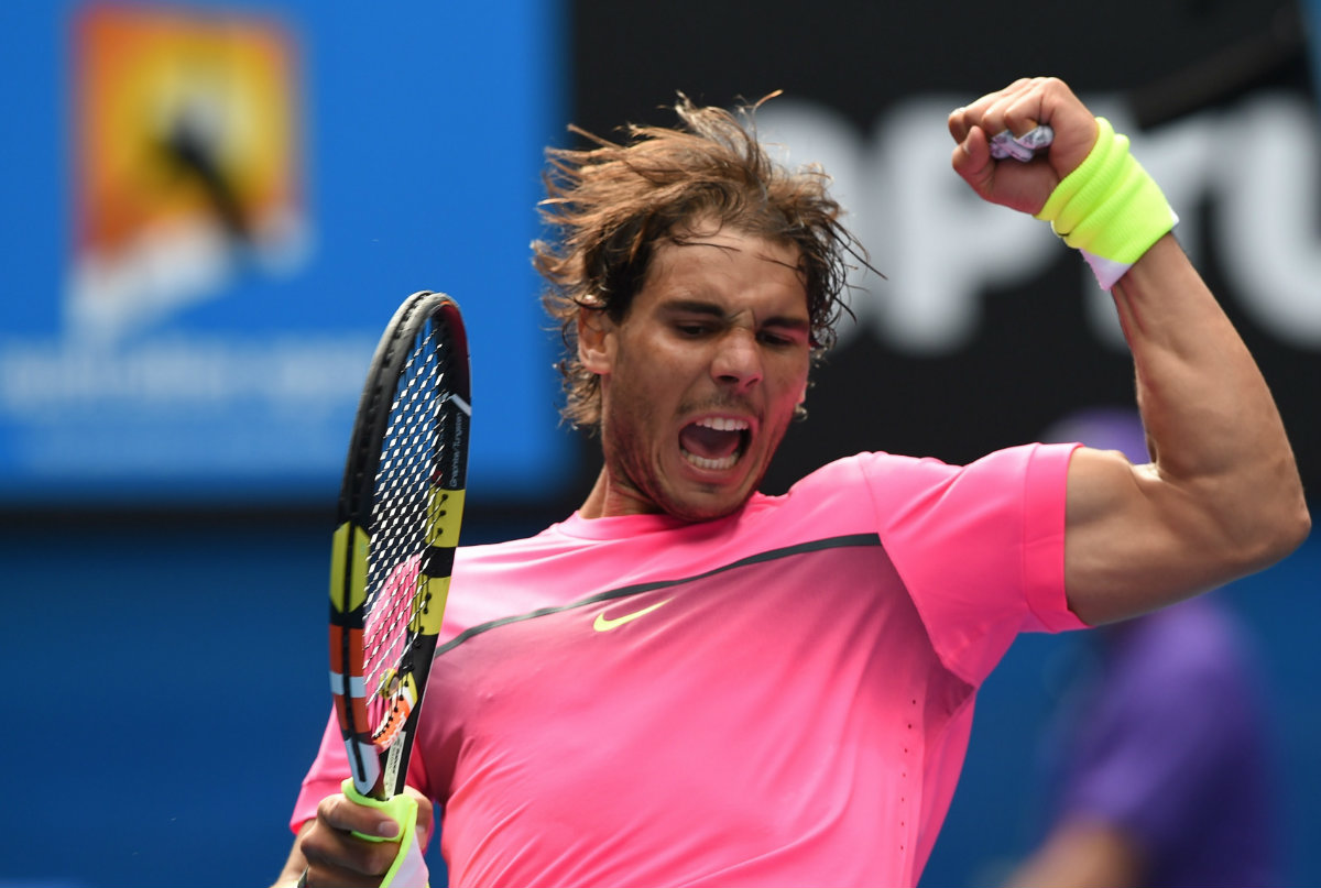 Festejo de Rafael Nadal tras vencer a Kevin Anderson 