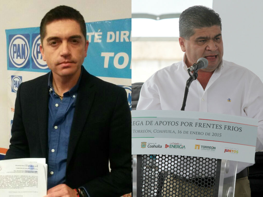 Senador del PAN, Luis Fernando Salazar y el alcalde de Torreón, Miguel Riquelme.