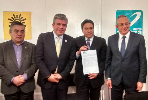 Dirigentes del PRD y el Panal en el Distrito Federal firmaron una carta compromiso de candidaturas comunes por dos jefaturas delegacionales y 11 diput