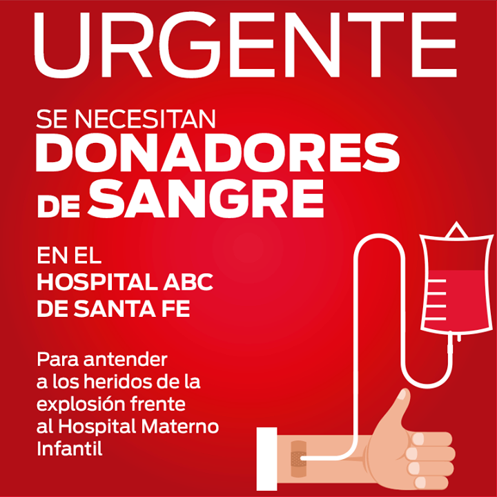 Solicitan donadores de sangre para heridos de explosión en hospital infantil de Cuajimalpa 