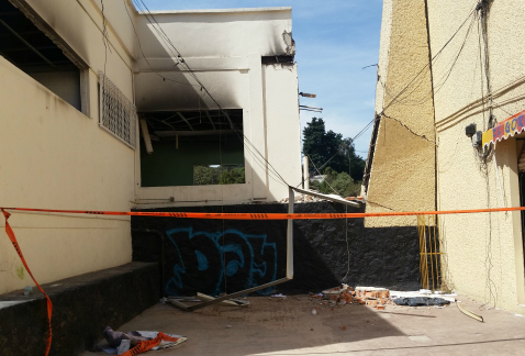 Huellas de la explosión hace una semana en el Hospital Materno Infantil de Cuajimalpa.