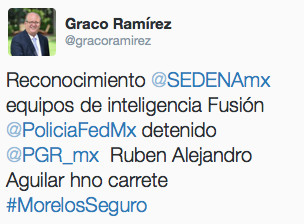 El gobernador felicitó a las fuerzas federales por la detención de 'El Charro’.