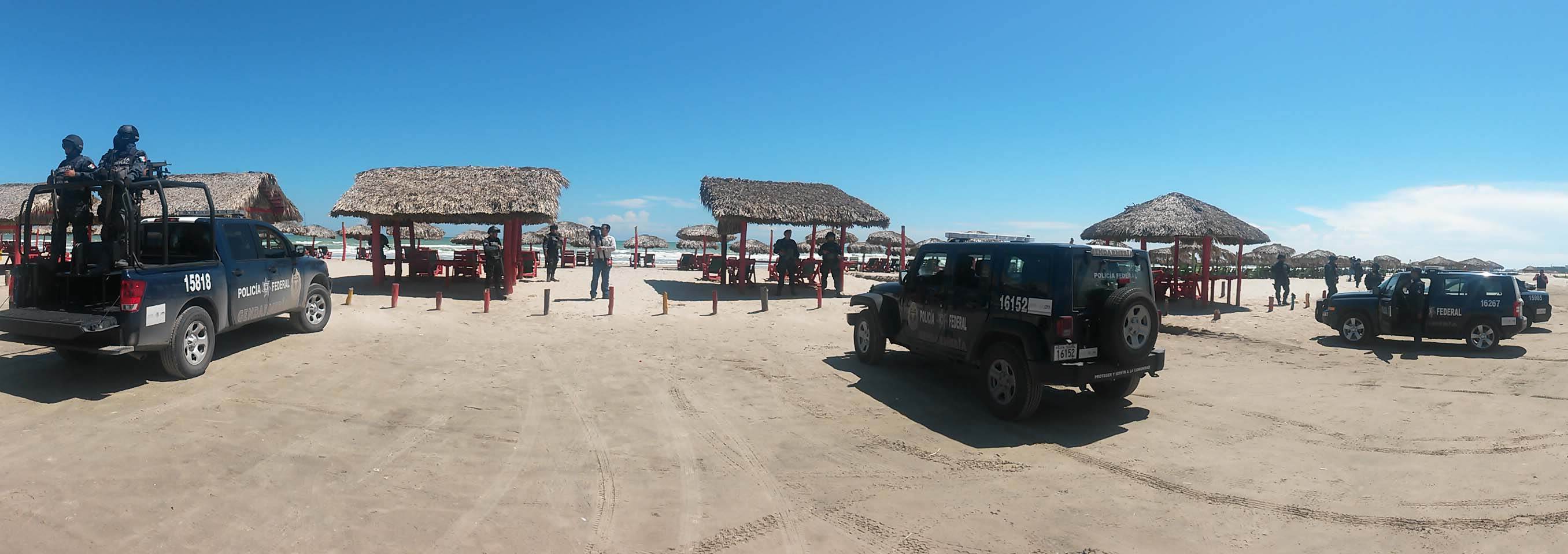 Gendarmería en playa Miramar.