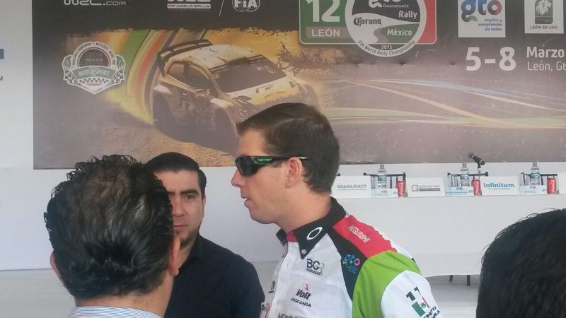 Benito Guerra en la presentación de la fecha del Campeonato Mundial de Rallies de Guanajuato 