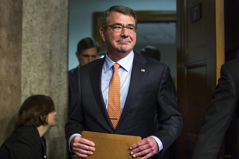 Ashton Carter, nuevo secretario de Defensa de Estados Unidos, durante una comparecencia en el Senado