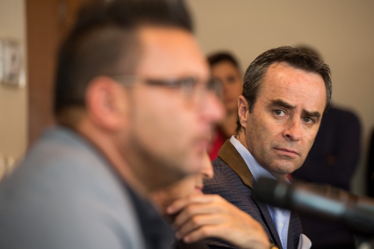 Mohamed y Luis Miguel Salvador en rueda de prensa. 