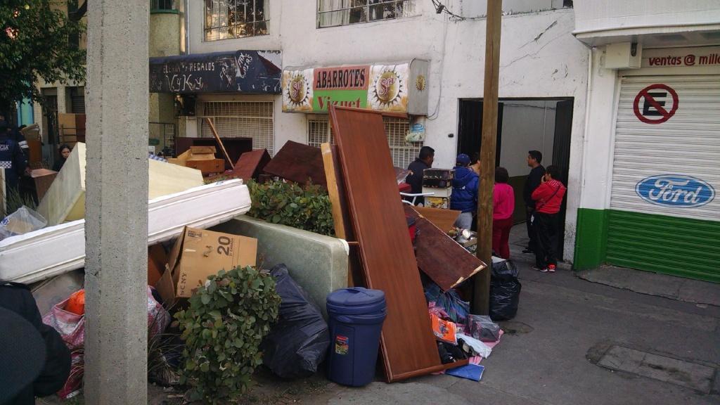 El desalojo en Eje Central.