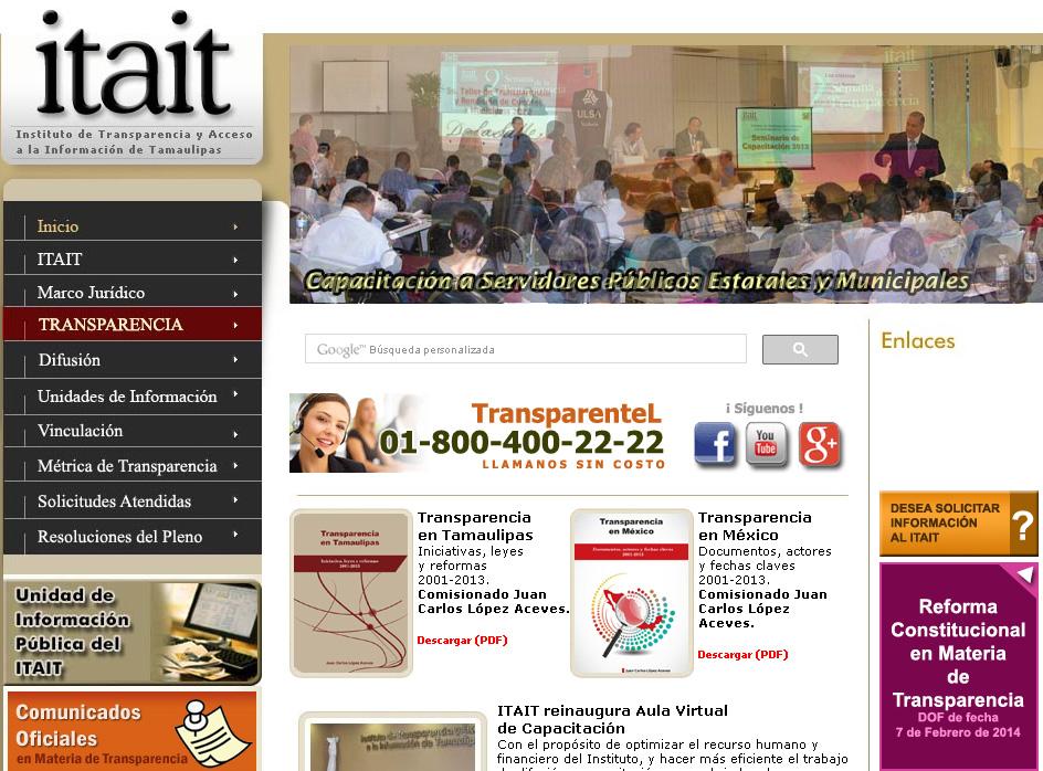 Portal del Instituto de Transparencia y Acceso a la Información de Tamaulipas. (ITAIT)