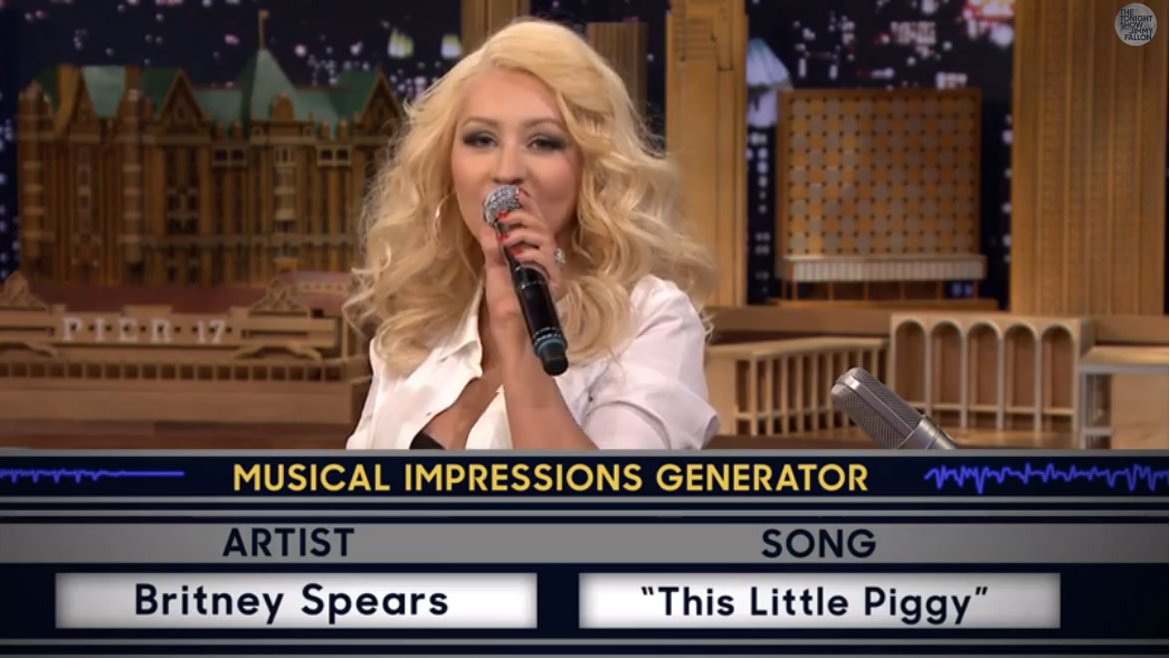 Christina imitando a Britney.