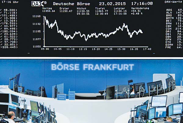 La pantalla del Dax Frankfurt, ayer. 