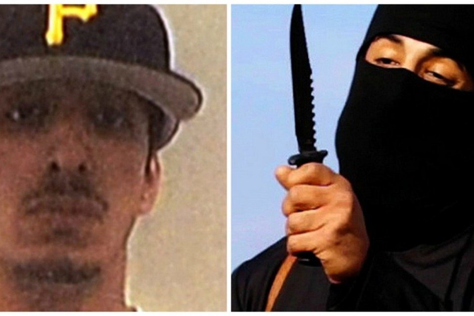 Mohammed Emwazi, en una foto de su etapa universitaria y en otra como verdugo del EI