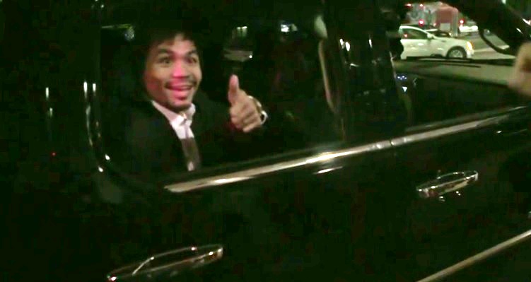 Manny Pacquiao saluda sus fans en Los Ángeles 