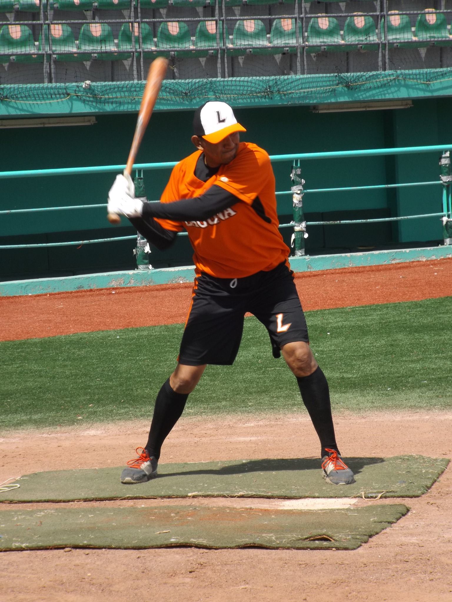 Carlos González en la sesión de bateo.