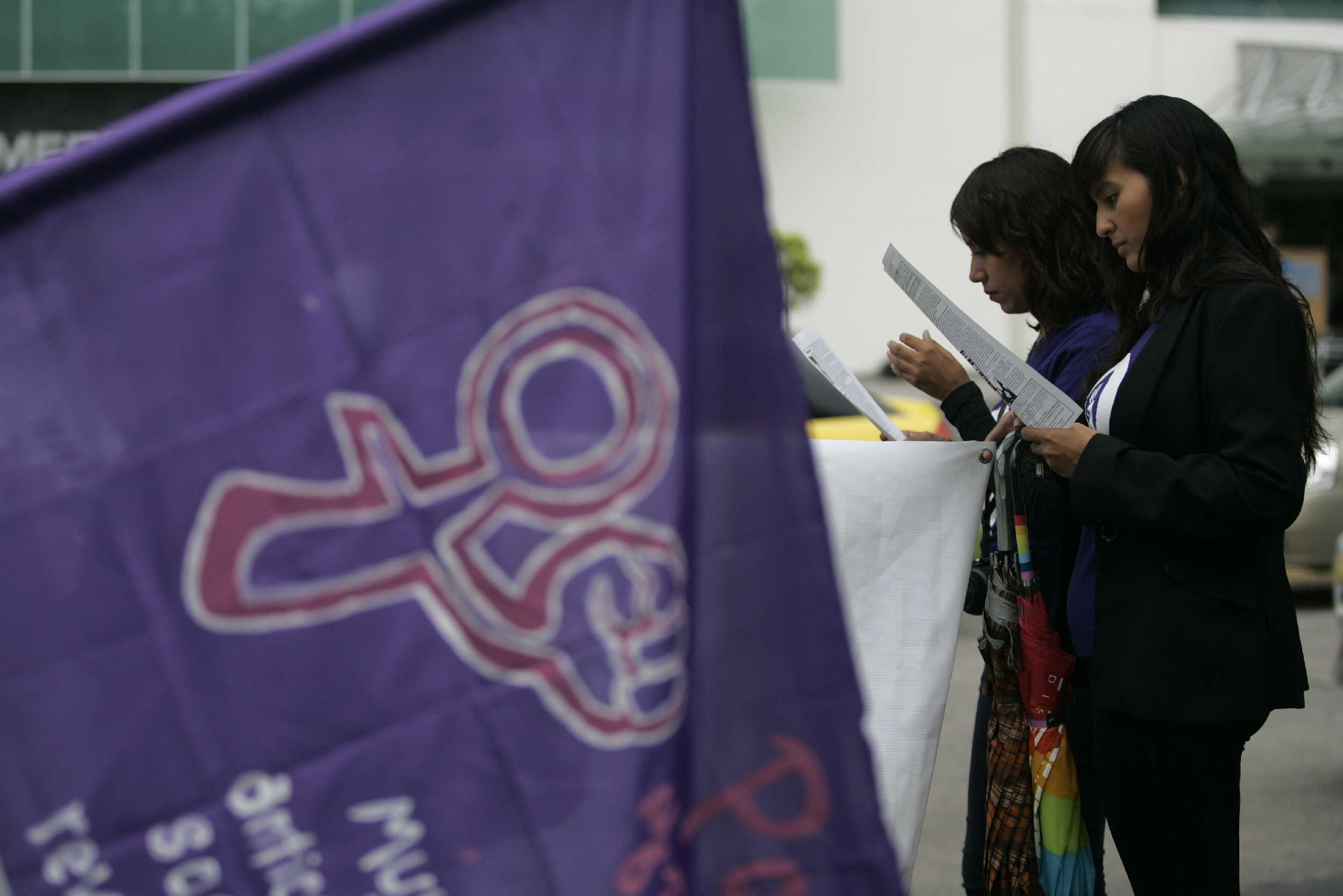Integrantes del grupo Mujeres líderes del progreso señalaron que el objetivo de la protesta es la demanda de los derechos de las mujeres
