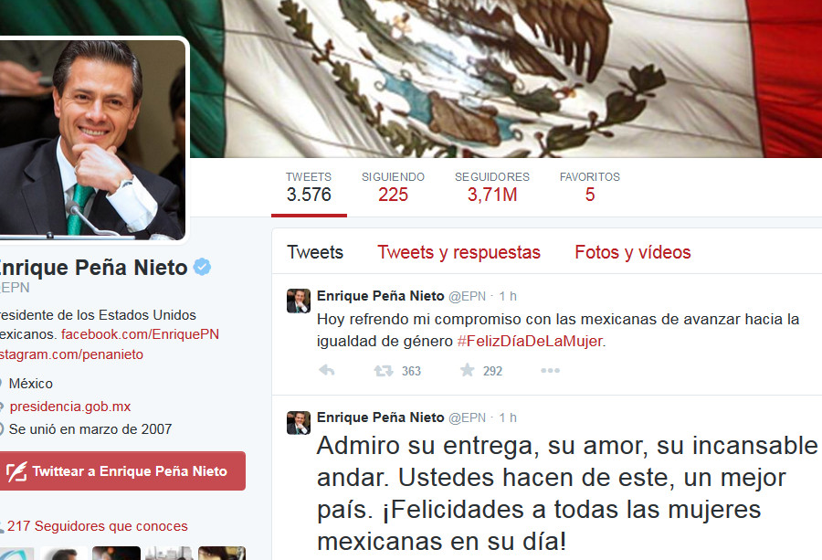 El Presidente utilizó la red social para felicitar a las mujeres en su día. 