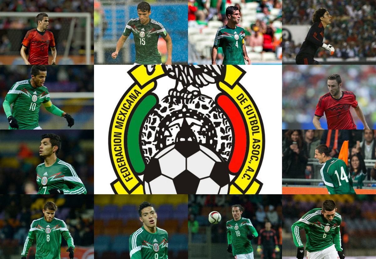 Diego Reyes, Héctor Moreno, Rafael Márquez, Guillermo Ochoa, Giovani dos Santos, Miguel Layún, Jesús Corona, Javier Hernández, Jonathan dos Santos,Raú
