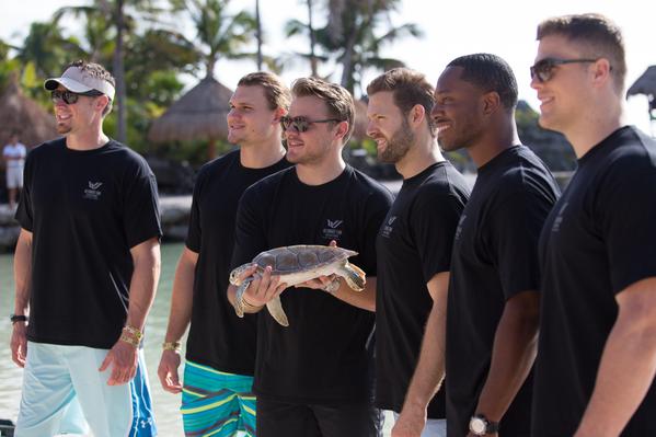 Caleb Hanie, Nick Roach, Miles Burris; Joel Dressen, Vance McDonald, Joey Larocque