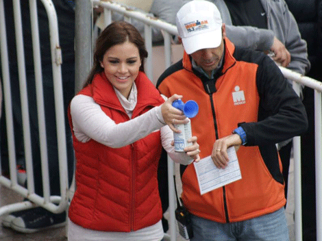 Lorena de la Garza Venecia, durante la competencia Ironman.