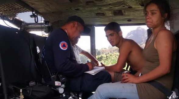 Dos de los tres jóvenes que fueron rescatados en Tepoztlán.