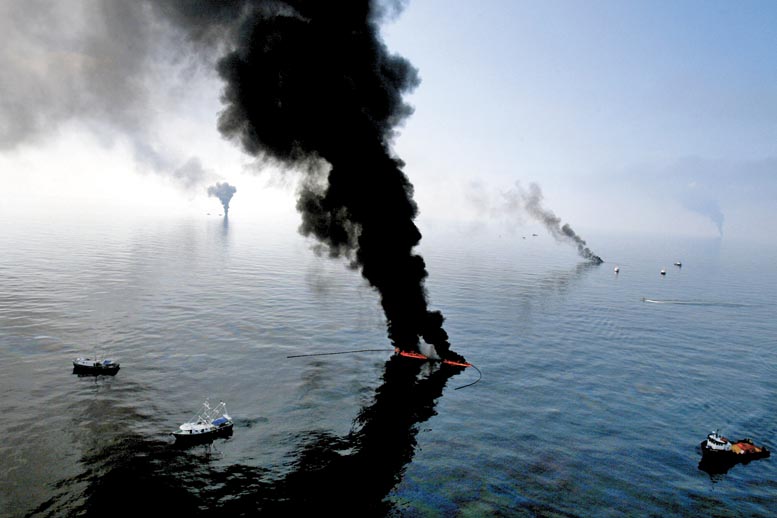 Imagen de las costas estadunidenses tras el derrame en 2010.