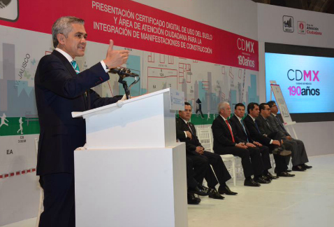 El jefe de Gobierno del Distrito Federal, Miguel Ángel Mancera, informó que la expedición de certificados de uso de suelo en esta capital será de mane