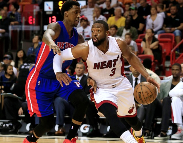 Dwayne Wade tuvo una buena actuación contra los Detroit Pistons
