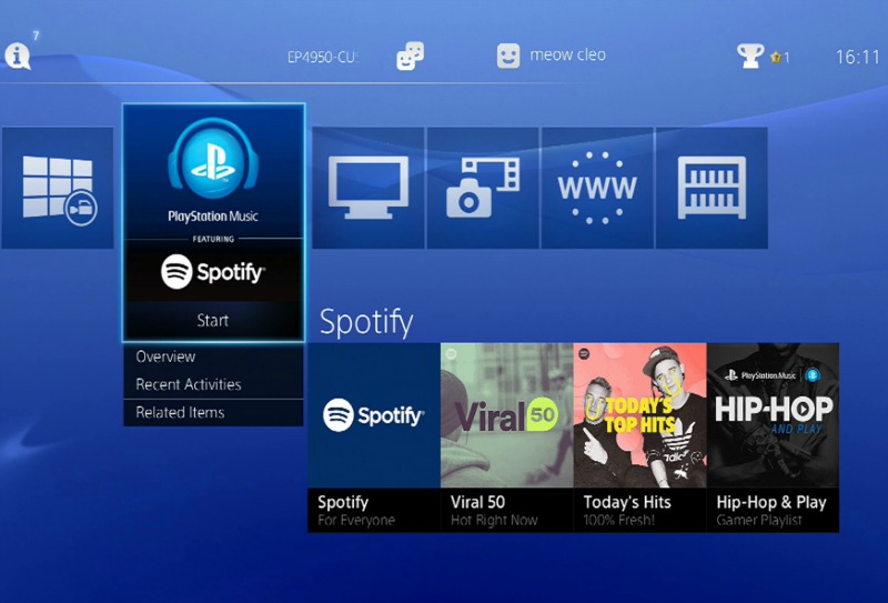 El servicio de Spotify para las consolas de Sony se llama PlayStation Music.