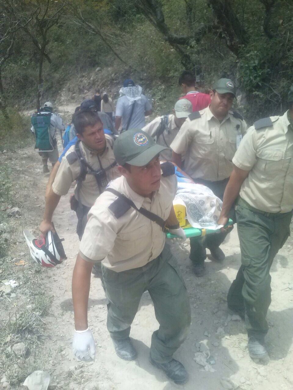 El peregrino sufrió un fuerte golpe ne la cabeza