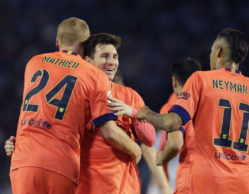 Barcelona celebra el gol del triunfo 