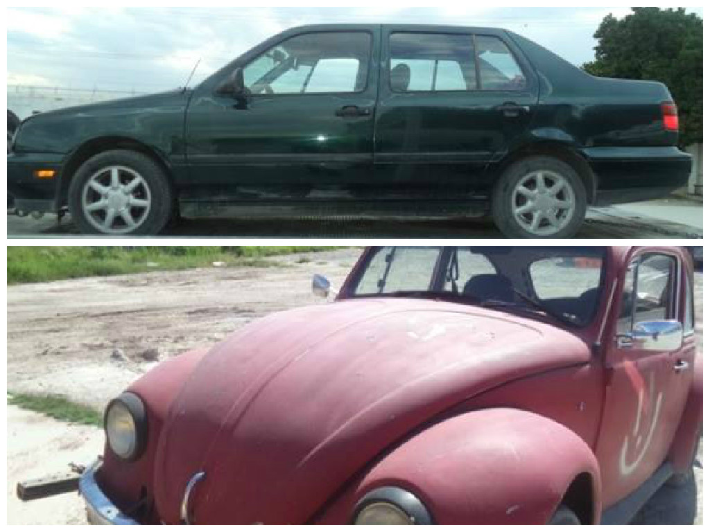 Las unidades son: uno de marca Volkswagen tipo sedán, modelo 1995 y un Volkswagen Jetta, tipo sedán, modelo 1998. 