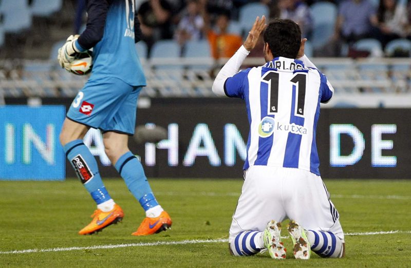 Carlos Vela en su regreso con la Real Sociedad 