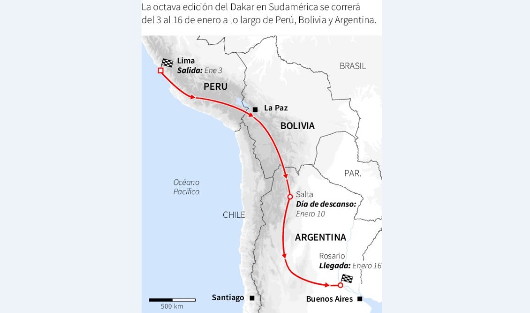 Así será la ruta del Rally Dakar 
