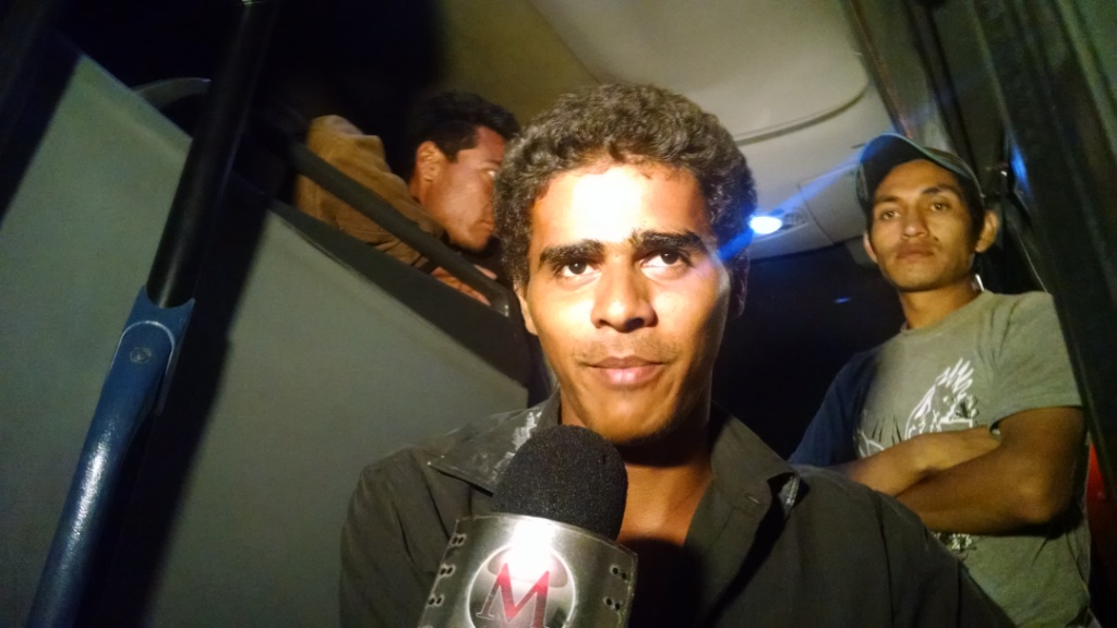 Algunos de los migrantes que participan en la caravana, a su llegada al Distrito Federal.