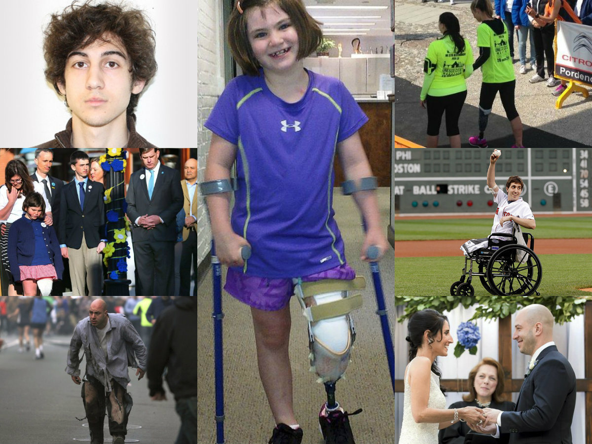 Dzhokhar Tsarnaev, Bill, Denise, Jane y Henry Richard, James Costello, Rebekah Gregory y Jeff Bauman 