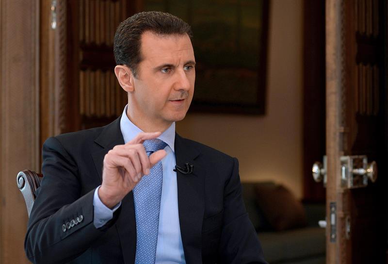 El presidente sirio Bashar al Asad, durante una entrevista con el canal francés "France 2",  el domingo en Damasco