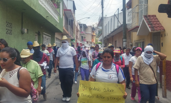 La marcha provocó caos vial en Chilpancingo. 
