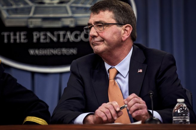 El secretario de Defensa estadunidense, Ashton Carter, durante una rueda de prensa en el Pentágono
