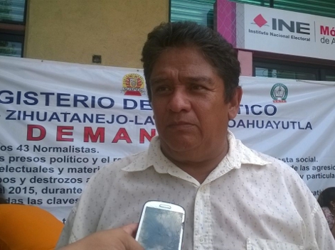 El vocero del magisterio disidente en la región de la Costa Grande, Sergio Manuel Guinto Silva.
