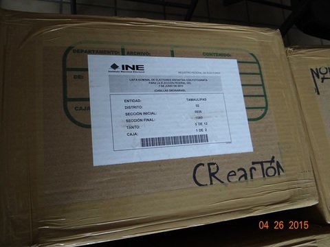 Las cajas con las listas nominales llegaron a la ciudad fronteriza.