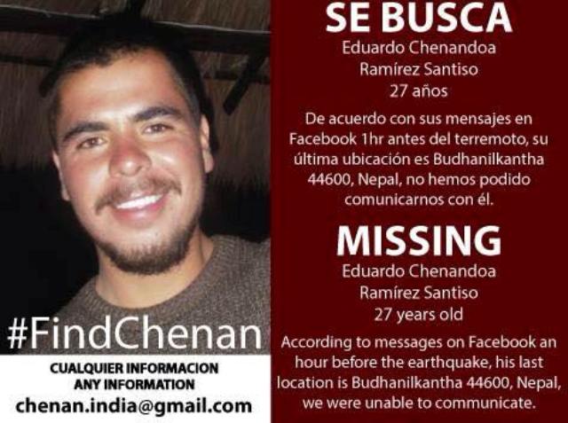 Esta era la imagen que circulaba en redes sociales para localizar a Eduardo Ramírez.