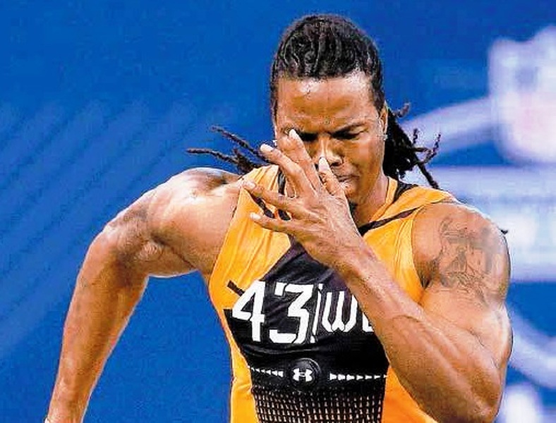 Kevin White corriendo las 40 yardas durante el Scouting Combine 2015