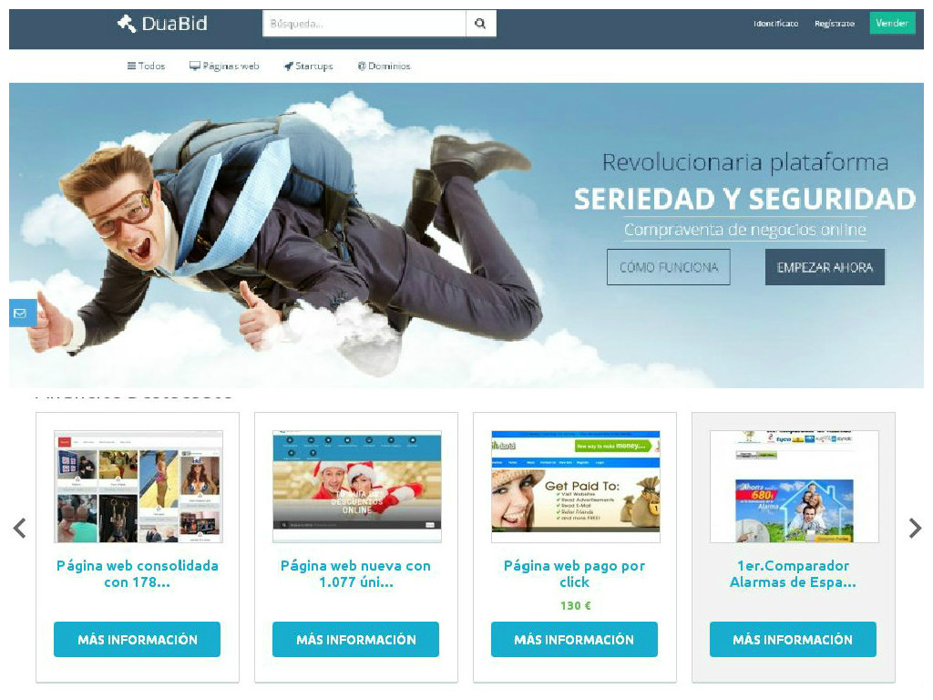 Duabid.com y vendermiweb.com se fusionaron. 