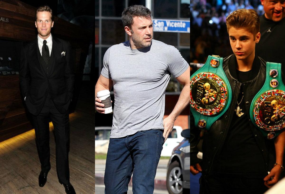 Tom Brady, Ben Affleck y Justin Bieber 