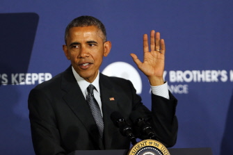 Obama, durante su intervención en el Lehman College, en el barrio del Bronx, en Nueva York