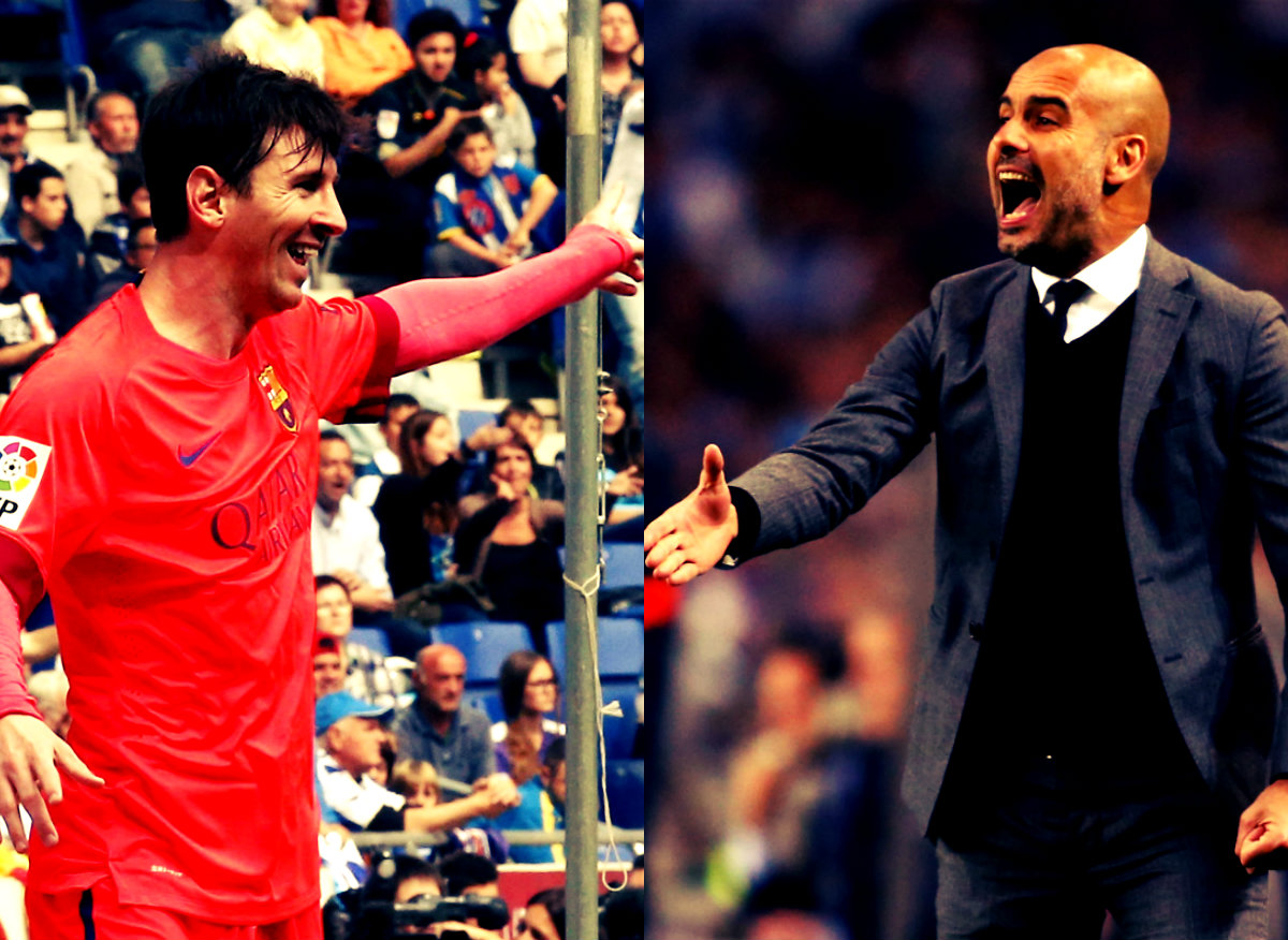 Lionel Messi y  Josep Guardiola