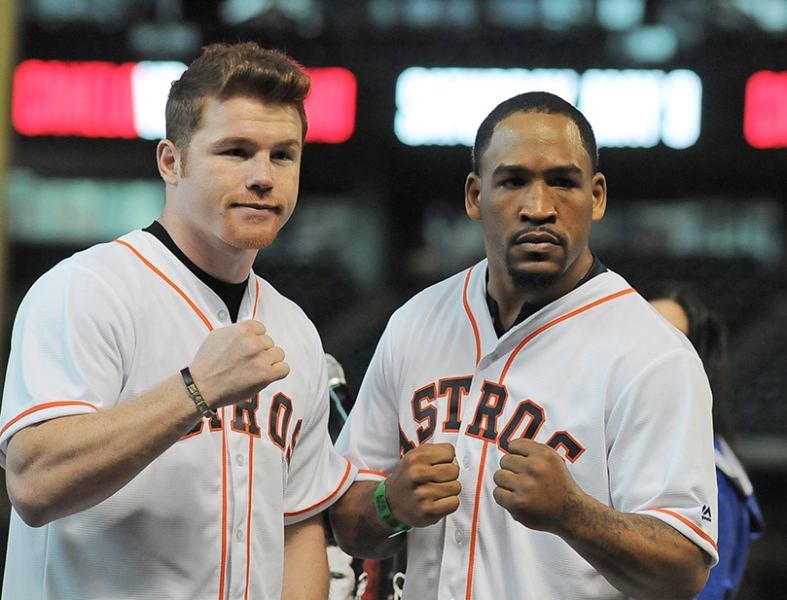 Saúl Álvarez y James Kirkland, previo a su combate 