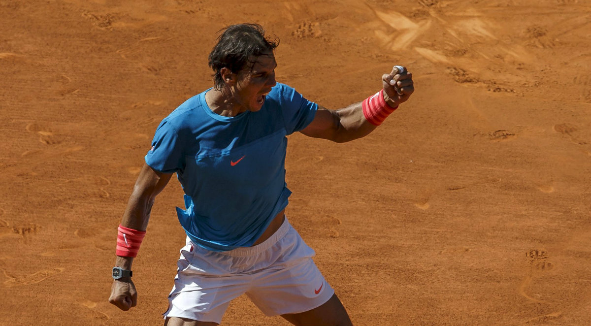 Rafa Nadal celebra su pase a la final en Madrid 