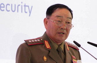 Hyon Yong-Chol, durante una intervención en la cuarta conferencia Internacional de Seguridad en el hotel Radisson Royal, el pasado 16 de abril
