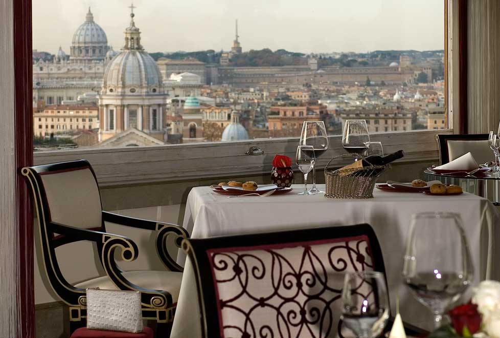 El restaurante Imago con vista panorámica a Roma 